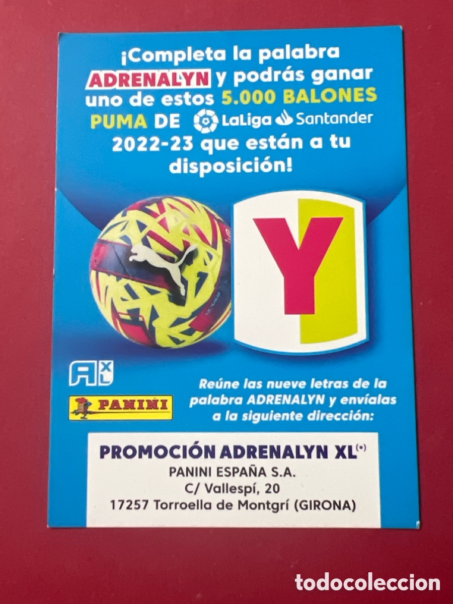 Cromos de F&uacute;tbol: C7193. Letra Y Promocion Adrenalyn 22 - 23 - Panini - 2022 - 2023