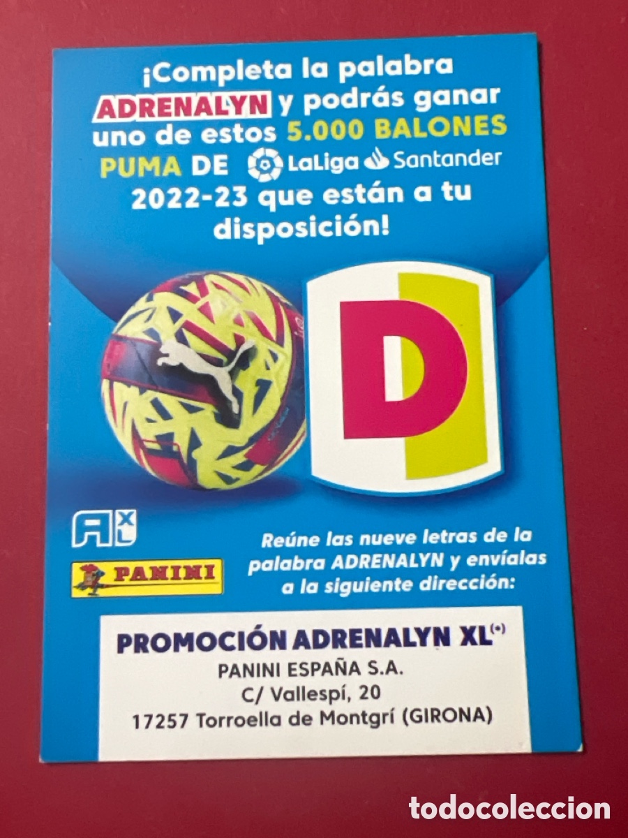 Cromos de F&uacute;tbol: C7208. Letra D promoci&oacute;n bal&oacute;n Puma, Panini Adrenalyn XL 2022 2023 22 23