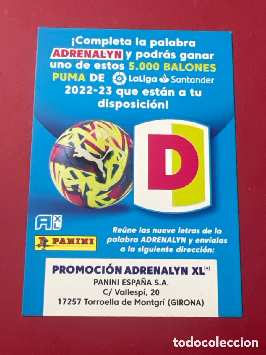 Cromos de F&uacute;tbol: C7211. Letra D promoci&oacute;n bal&oacute;n Puma, Panini Adrenalyn XL 2022 2023 22 23