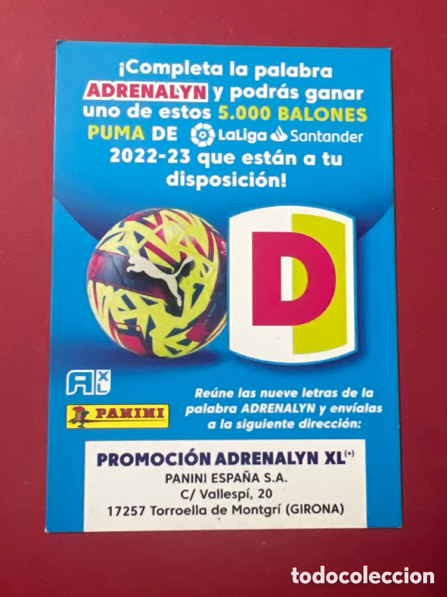 Cromos de F&uacute;tbol: C7214. Letra D promoci&oacute;n bal&oacute;n Puma, Panini Adrenalyn XL 2022 2023 22 23