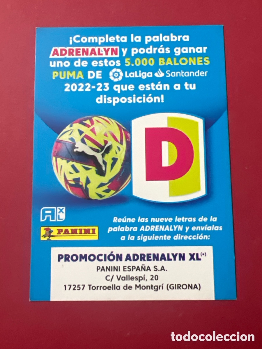 Cromos de F&uacute;tbol: C7223. Letra D promoci&oacute;n bal&oacute;n Puma, Panini Adrenalyn XL 2022 2023 22 23