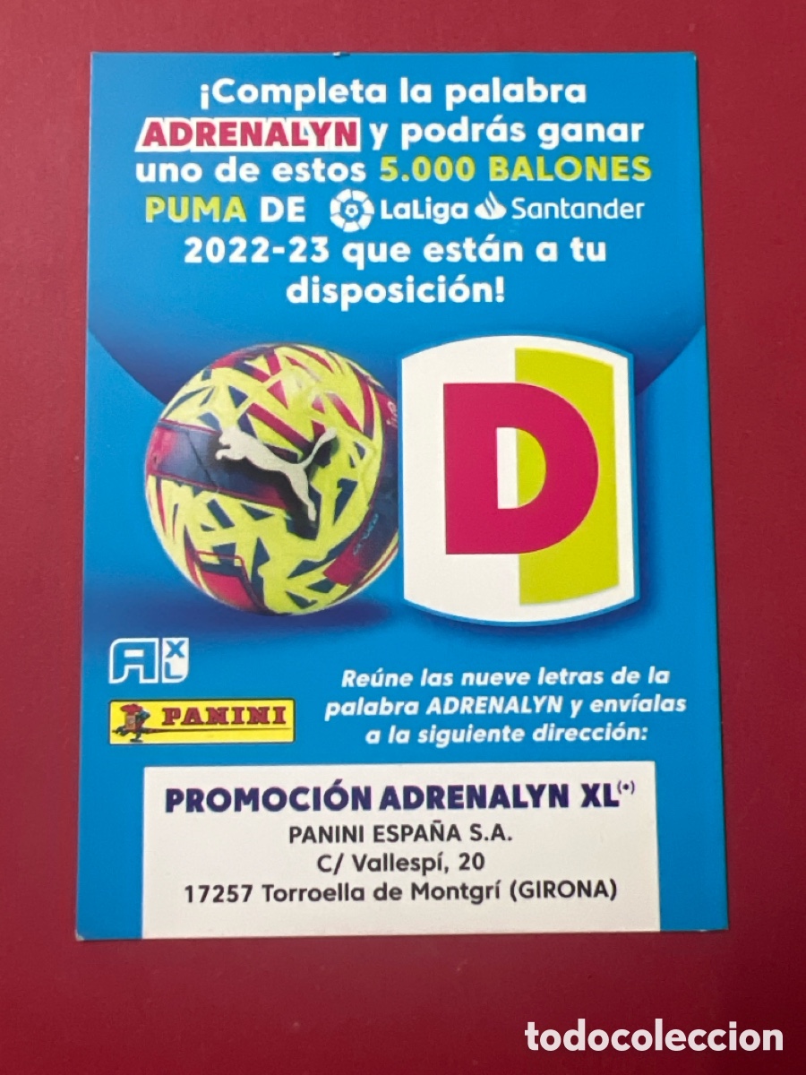 Cromos de F&uacute;tbol: C7142. Letra D promoci&oacute;n bal&oacute;n Puma, Panini Adrenalyn XL 2022 2023 22 23