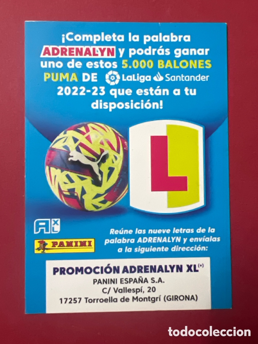 Cromos de F&uacute;tbol: C7253. Letra L promoci&oacute;n bal&oacute;n Puma, Panini Adrenalyn XL 2022 2023 22 23
