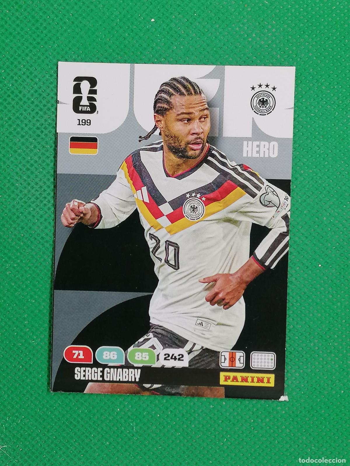 Cartes &agrave; collectionner de Football: 199 SERGE GNABRY ALEMANIA HERO ⚽ PANINI ADRENALYN FIFA WORLD CUP 26 2026 ⚽
