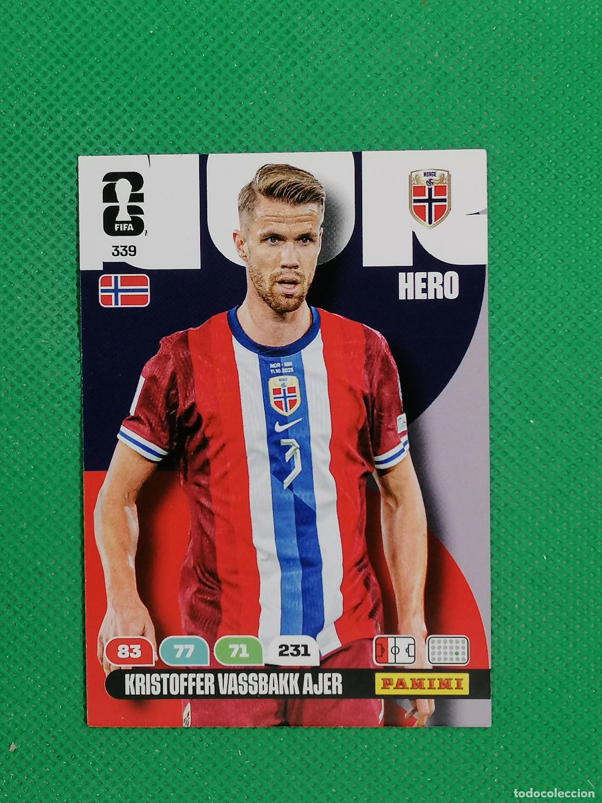 Cromos de Futebol: 339 KRISTOFFER VASSBAKK AJER NORUEGA HERO ⚽ PANINI ADRENALYN FIFA WORLD CUP 26 2026 ⚽