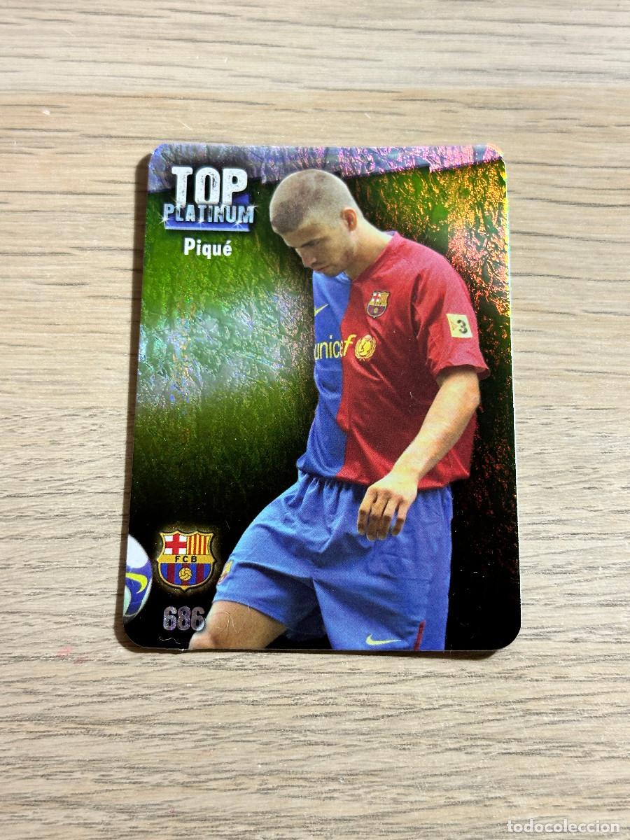 Cromos de Futebol: PIQUE n&ordm; 686 FC BARCELONA TOP PLATINUM BRILLO JASPEADO FICHAS DE LA LIGA 2008 2009 08 09 MUNDICROMO