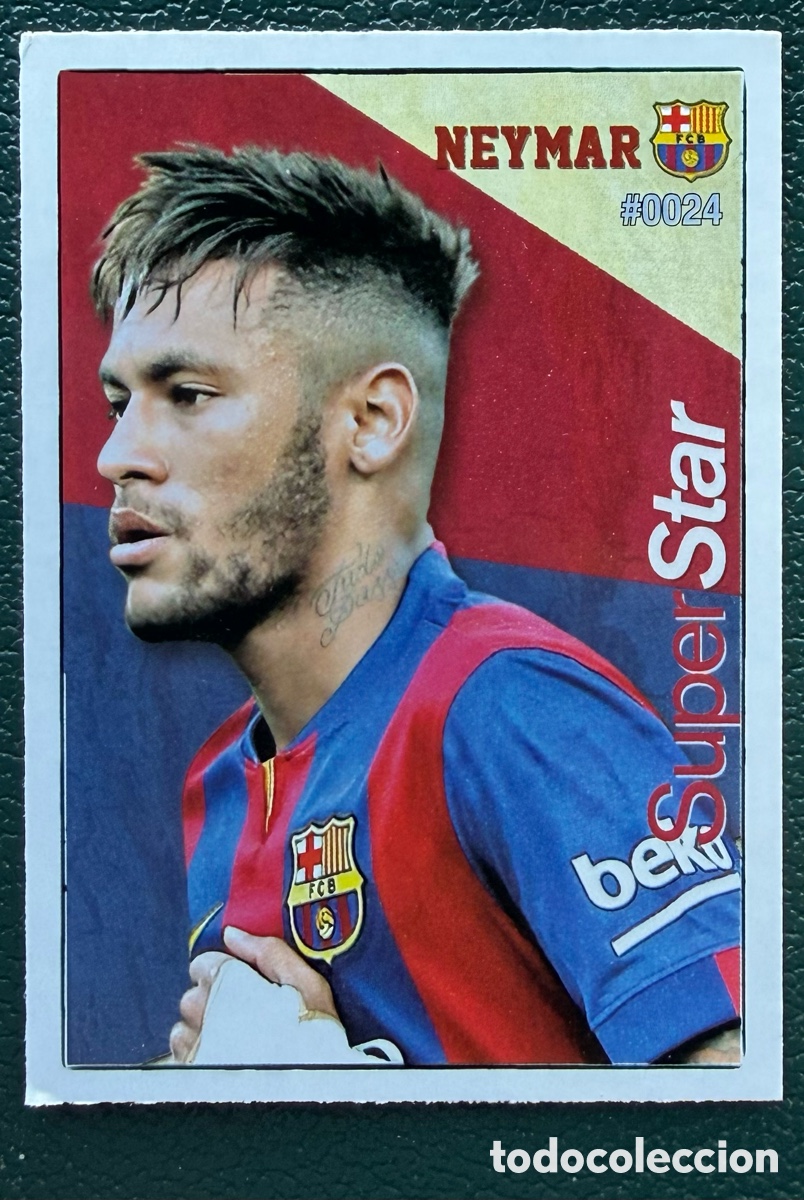 Cromos de F&uacute;tbol: 24 NEYMAR SUPERSTAR FC BARCELONA FICHAS ALBUM MUNDICROMO 2015 2016 15 16