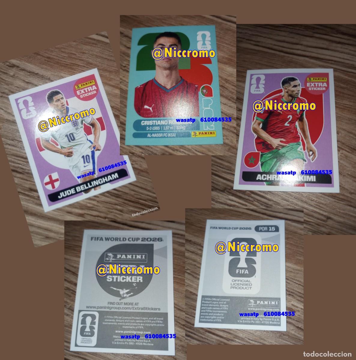 Football Stickers: ronaldo portugal Bellingham Inglaterra hakimi marruecos extra sticker 2026 panini world cup fifa