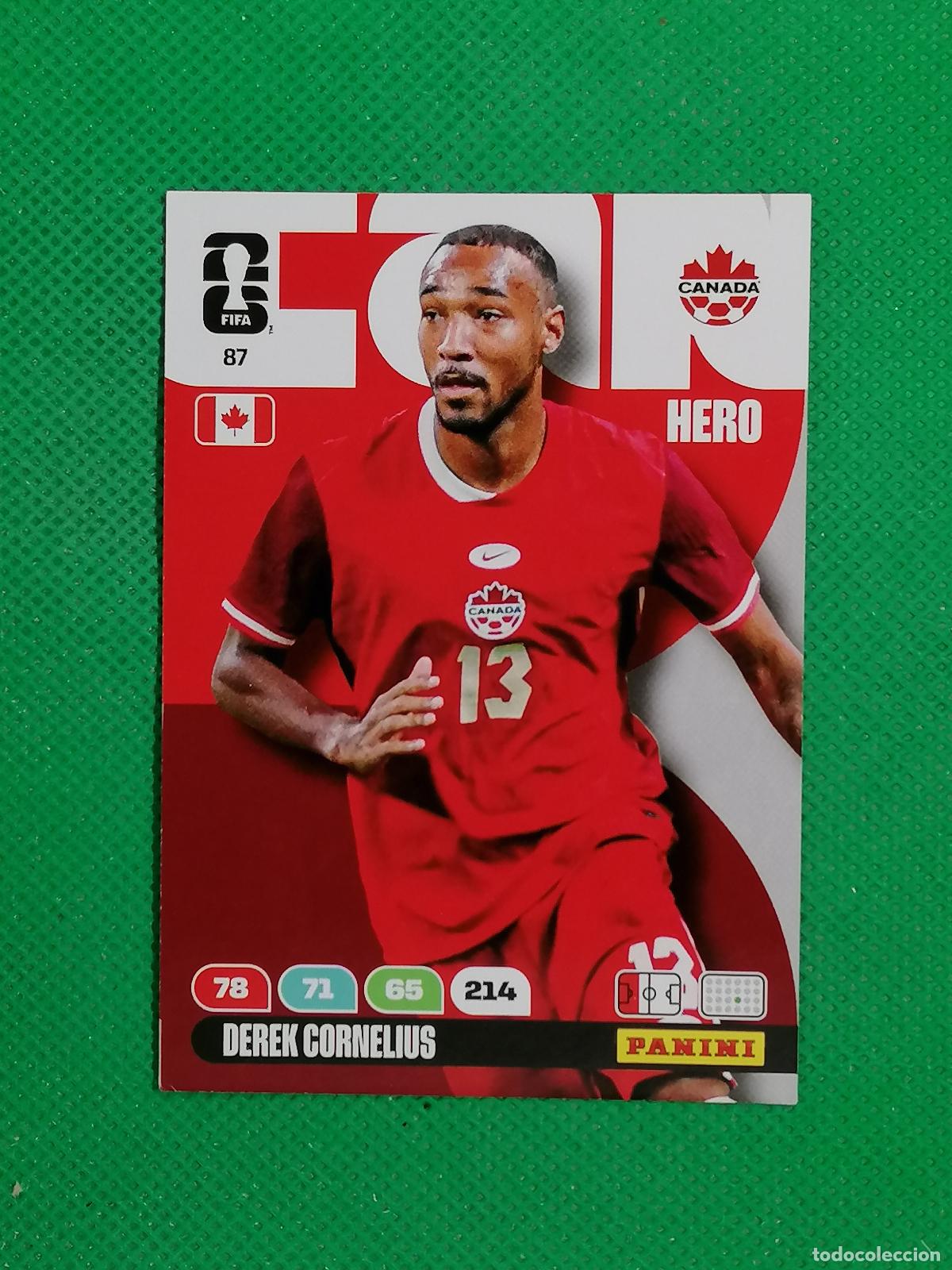 Cartes &agrave; collectionner de Football: 87 DEREK CORNELIUS CANADA HERO ⚽ PANINI ADRENALYN FIFA WORLD CUP 26 2026 ⚽
