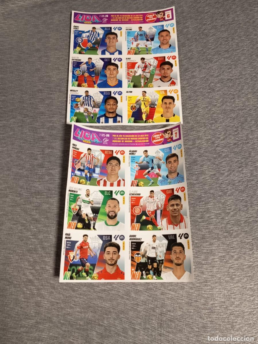 Cromos de F&uacute;tbol: Liga este 25 26 Panini LOTE LAMINAS 6 Y 7 MERCADO DE INVIERNO + ACTUALIZACION