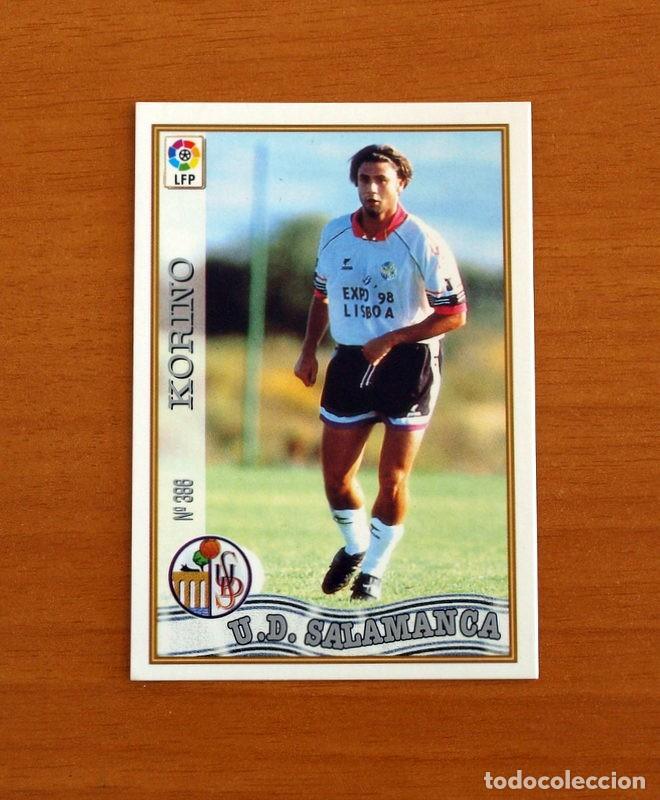 Cromos de F&uacute;tbol: U.D. Salamanca - N&ordm; 386 Korino - Mundicromo ficha de la Liga 1997-1998, 97-98