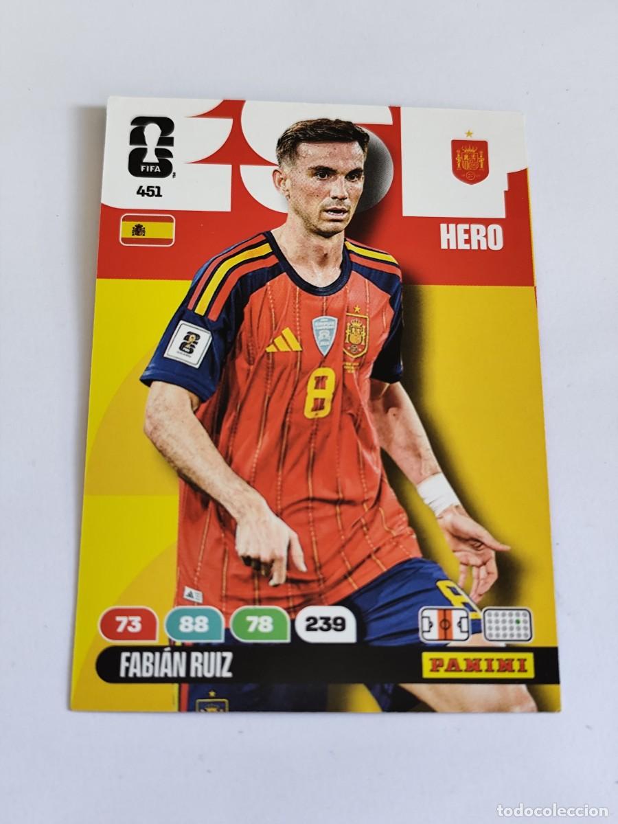 Cromos de F&uacute;tbol: FIFA WORLD CUP 2026 PANINI ADRENALYN XL 451 FABIAN RUIZ - HERO ESPA&Ntilde;A