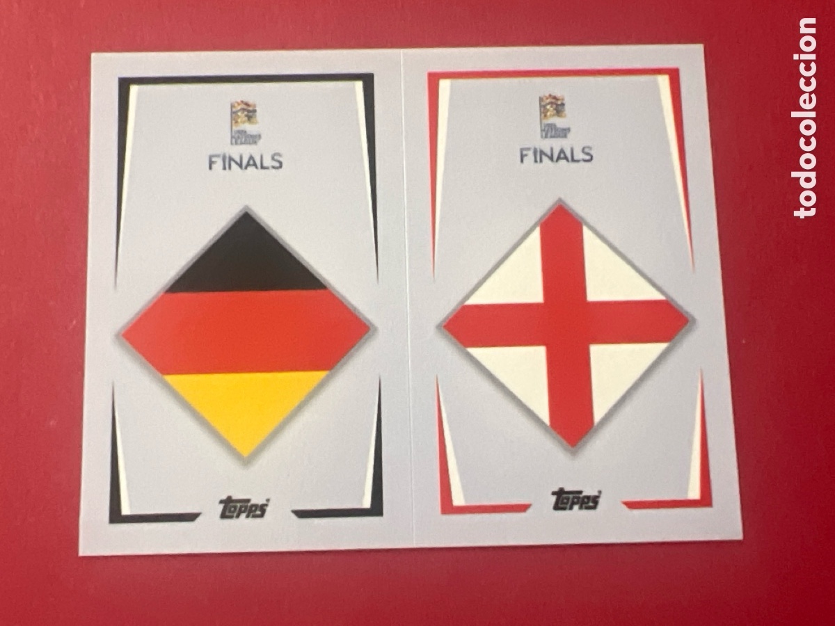 Cromos de F&uacute;tbol: C7356. N&ordm; 8A 8B ALEMANIA INGLATERRA ROAD TO UEFA NATIONS LEAGUE FINALS 2022 TOPPS 21 22