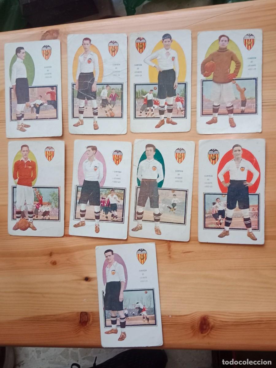 Cromos de F&uacute;tbol: CROMOS TARJETAS CHOCOLATE AMATLLER 1925 - 9 JUGADORES FOOT-BALL VALENCIA CF FC