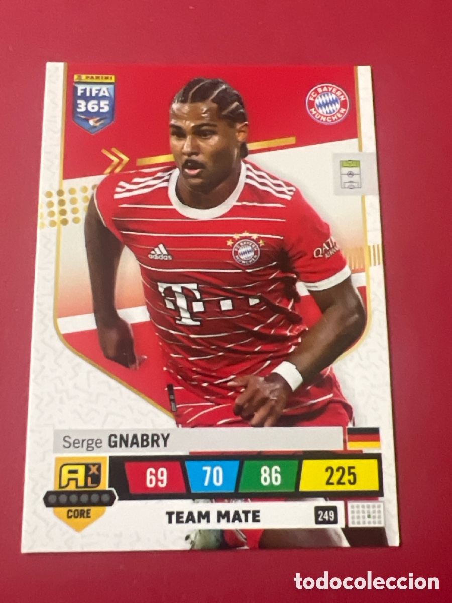 Cromos de F&uacute;tbol: C7453. 249 GNABRY BAYERN MUNICH ADRENALYN FIFA 365 CROMO 22 23 FUTBOL 2022 2023 LIGA
