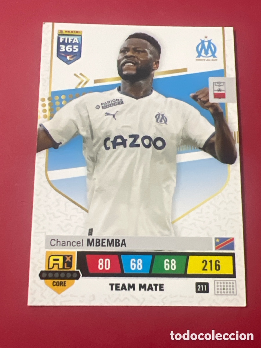 Cromos de F&uacute;tbol: E687. 211 MBEMBA OLYMPIQUE MARSELLA ADRENALYN FIFA 365 CROMO 22 23 FUTBOL 2022 2023 LIGA
