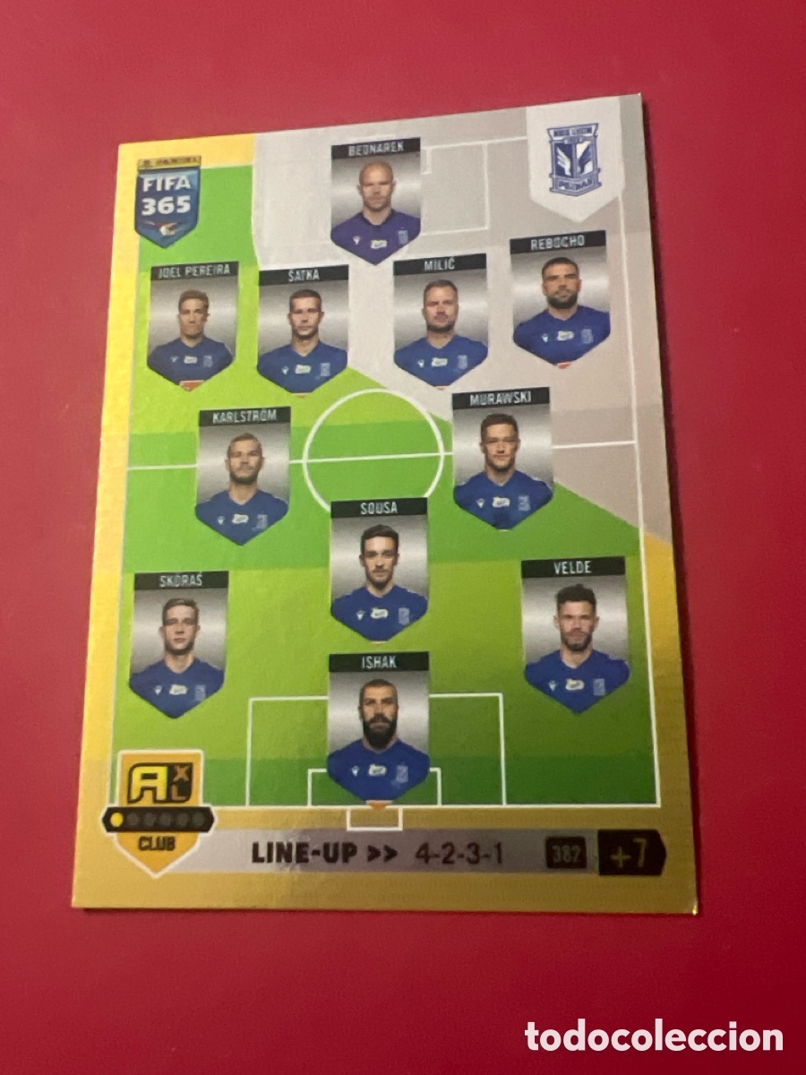 Cromos de F&uacute;tbol: E758. 382 LINE UP KKS LECH POZNAN PANINI FIFA 365 ADRENALYN XL 2023