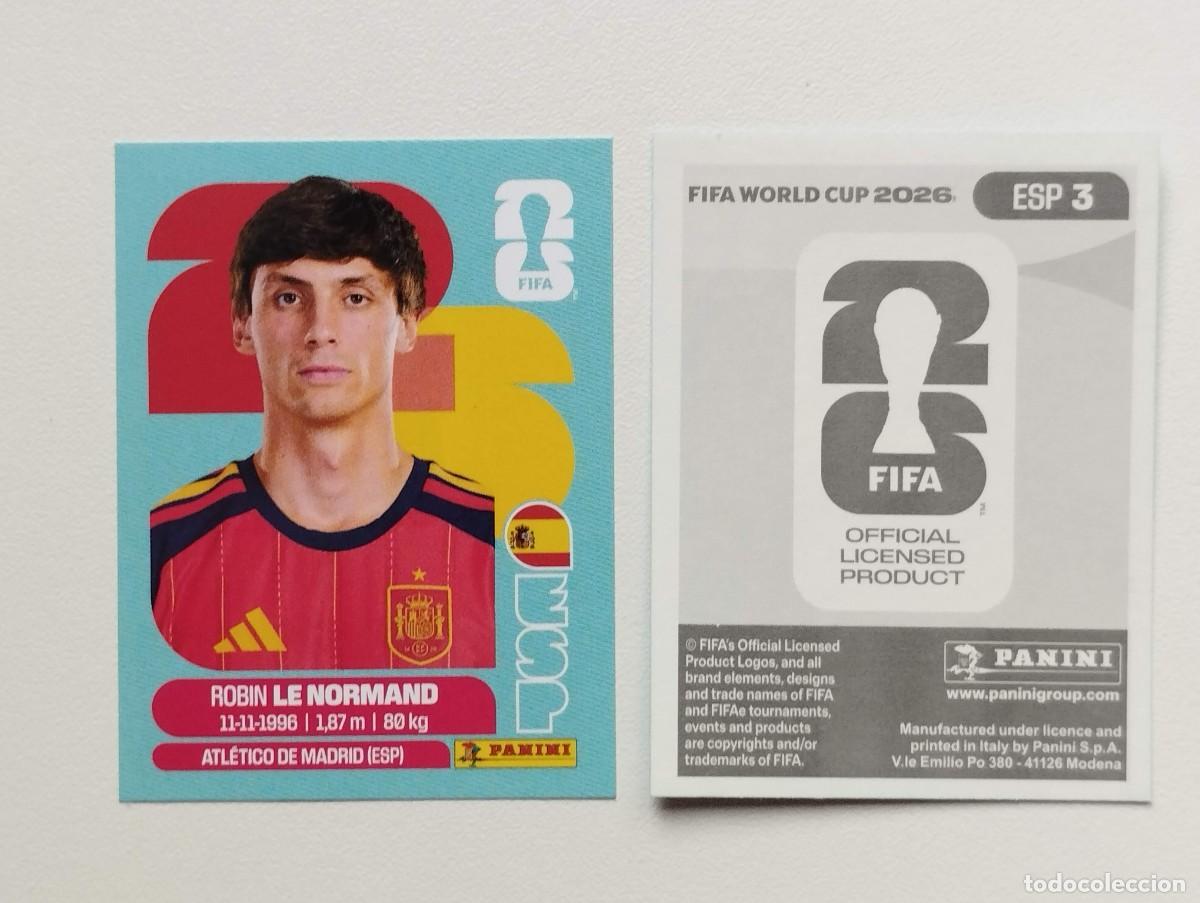 Cromos de F&uacute;tbol: CROMO STICKER WORLD CUP 2026 MUNDIAL 26 PANINI ESPA&Ntilde;A ESP3 ESP 3 ROBIN LE NORMAND