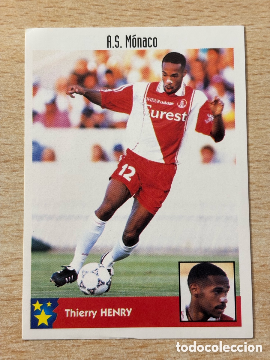 Cartes &agrave; collectionner de Football: # 180 Thierry Henry rookie Francia AS M&oacute;naco Mejores Equipos de Europa 97-98 Panini