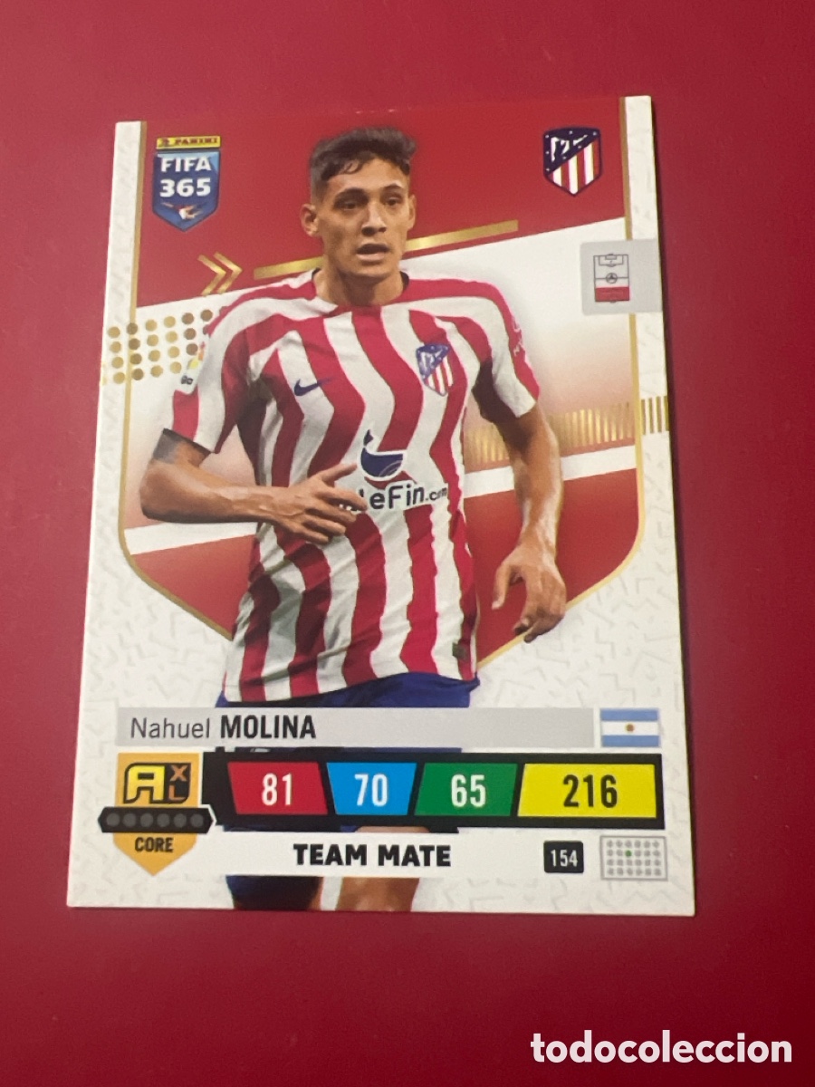 Figurine di Calcio: E875. N&ordm; 154 Nahuel Molina Atletico de Madrid FIFA 365 22 23 2022 2023