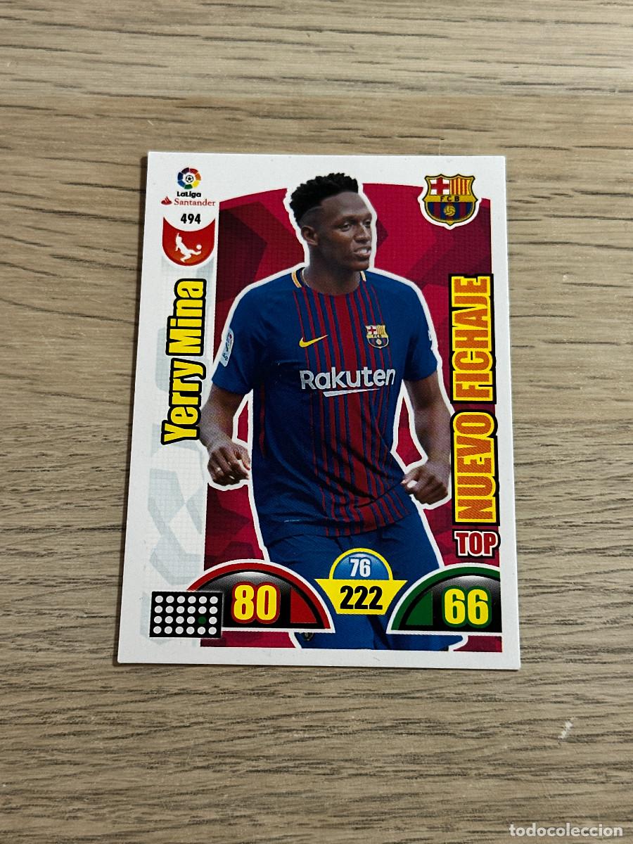 Cromos de F&uacute;tbol: YERRY MINA 494 NUEVO FICHAJE FC BARCELONA ADRENALYN XL 2017 2018 PANINI 17 18