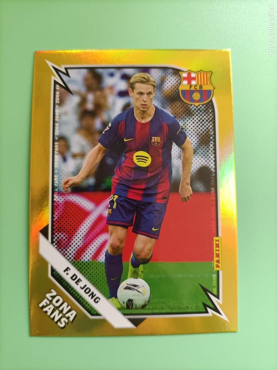 Figurine di Calcio: CROMO PANINI CLUB BARCELONA FRANKIE DE JONG ZONA FANS PARALELA KROMIX GOLD KO37 25 26 2025 2026