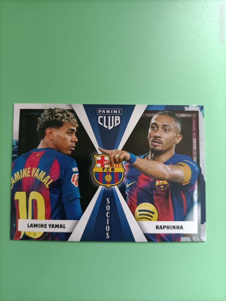 Cartes &agrave; collectionner de Football: CROMO PANINI CLUB BARCELONA LAMINE YAMAL RAPHINA #50 25 26 2025 2026