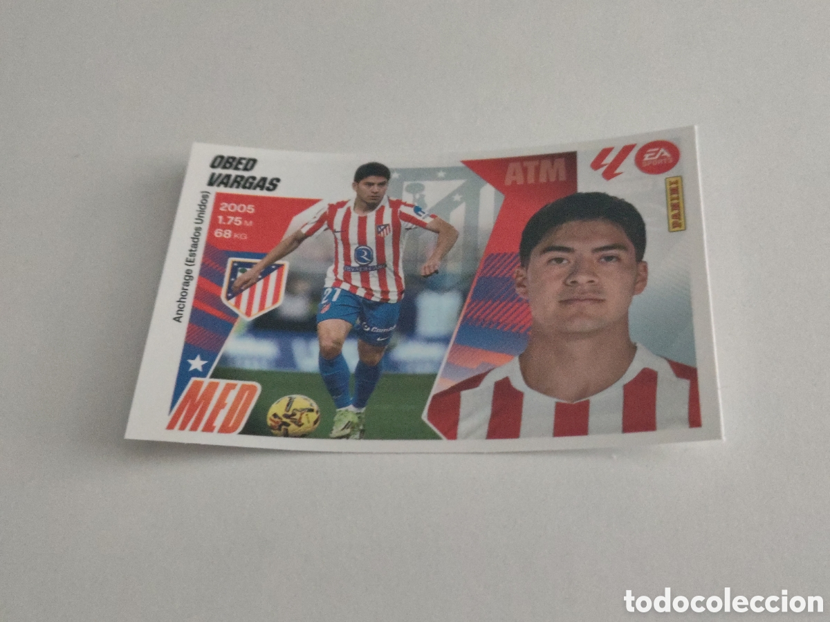 Cromos de F&uacute;tbol: Cromos 4 Obed Vargas Atl&eacute;tico de Madrid Liga Este Ediciones Este 25 26 nuevo sin pegar