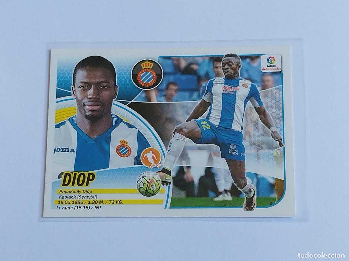 Cromos de F&uacute;tbol: DIOP N&ordm; 8 RCD ESPANYOL - PANINI EDICIONES ESTE LA LIGA SANTANDER 2016 2017 16 17 LOGO