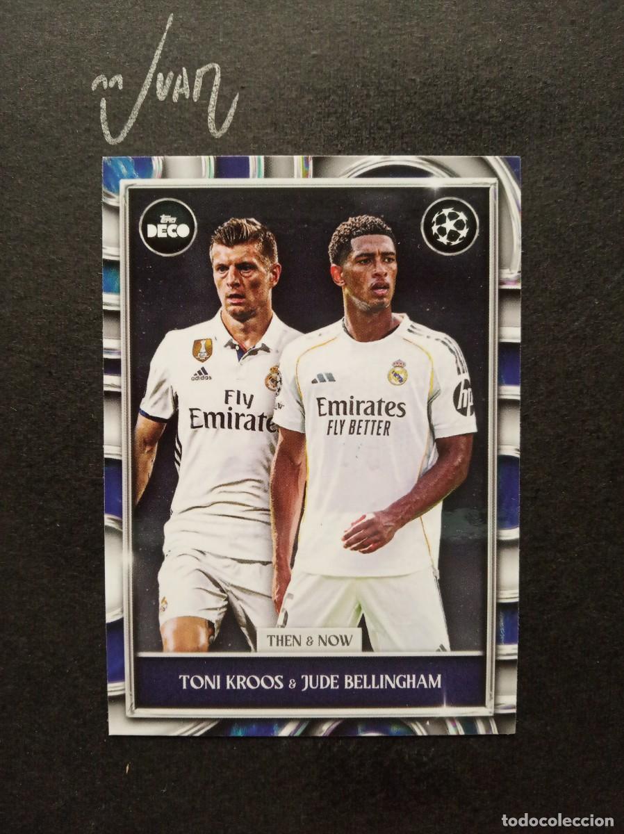 Cromos de F&uacute;tbol: THEN & NOW KROOS & BELLINGHAM REAL MADRID ⚽ TOPPS&reg; DECO UEFA CLUB COMPETITIONS 2025 2026 25 26 NUEVO