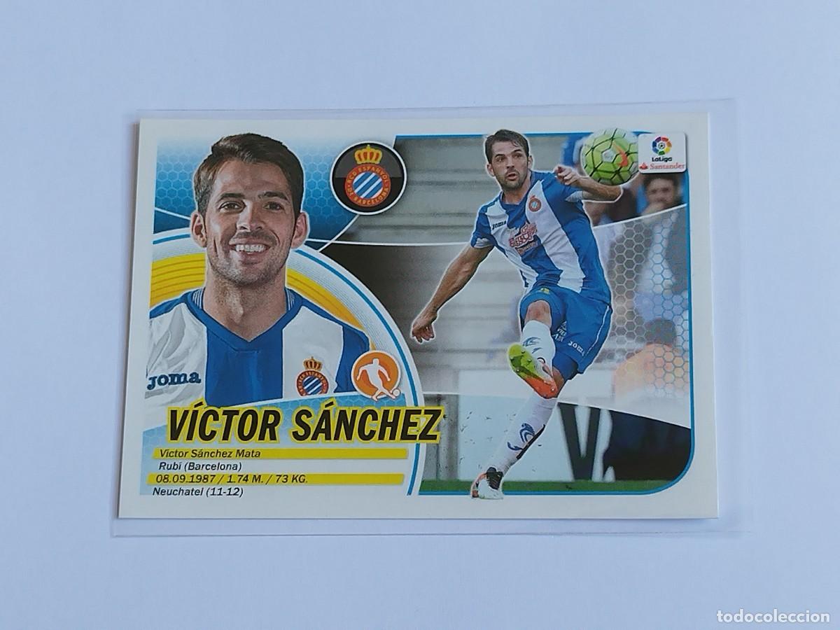 Cromos de F&uacute;tbol: V&Iacute;CTOR S&Aacute;NCHEZ N&ordm; 9 RCD ESPANYOL PANINI EDICIONES ESTE LA LIGA SANTANDER 2016 2017 16 17 LOGO