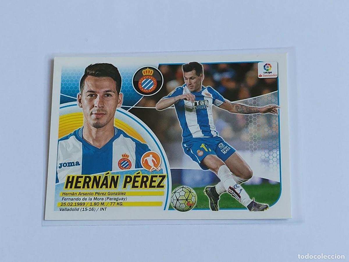 Cromos de F&uacute;tbol: HERN&Aacute;N P&Eacute;REZ N&ordm; 13 RCD ESPANYOL PANINI EDICIONES ESTE LA LIGA SANTANDER 2016 2017 16 17 LOGO