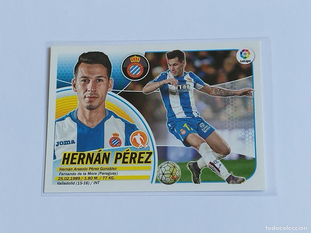 Cromos de F&uacute;tbol: HERN&Aacute;N P&Eacute;REZ N&ordm; 13 RCD ESPANYOL PANINI EDICIONES ESTE LA LIGA SANTANDER 2016 2017 16 17 ERROR LOGO