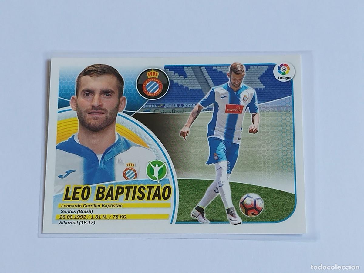 Cromos de F&uacute;tbol: LEO BAPTISTAO N&ordm; 14 RCD ESPANYOL PANINI EDICIONES ESTE LA LIGA SANTANDER 2016 2017 16 17 ERROR LOGO