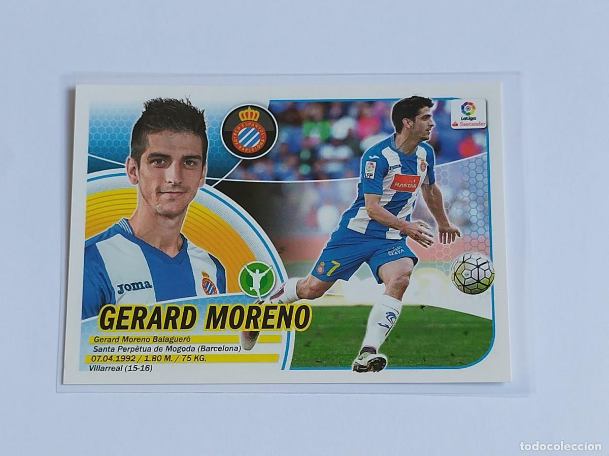 Cromos de F&uacute;tbol: GERARD MORENO N&ordm; 15 RCD ESPANYOL PANINI EDICIONES ESTE LA LIGA SANTANDER 2016 2017 16 17 LOGO