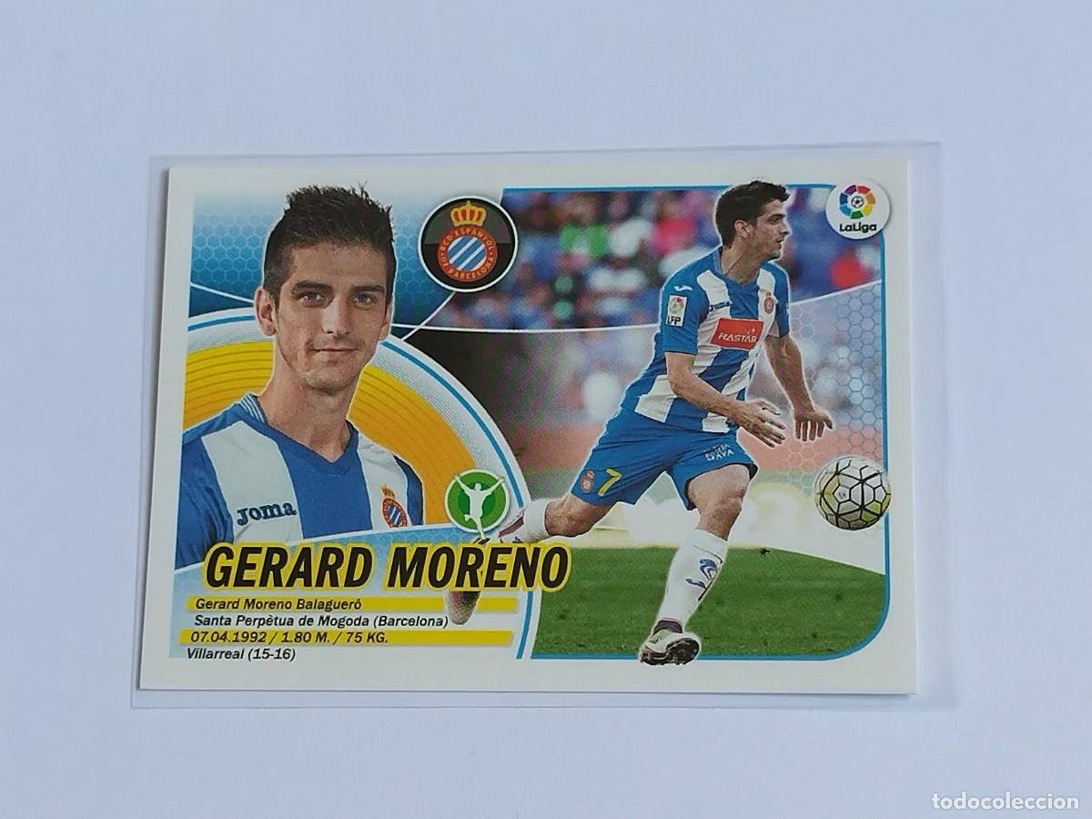 Cromos de F&uacute;tbol: GERARD MORENO N&ordm; 15 RCD ESPANYOL PANINI EDICIONES ESTE LA LIGA SANTANDER 2016 2017 16 17 ERROR LOGO