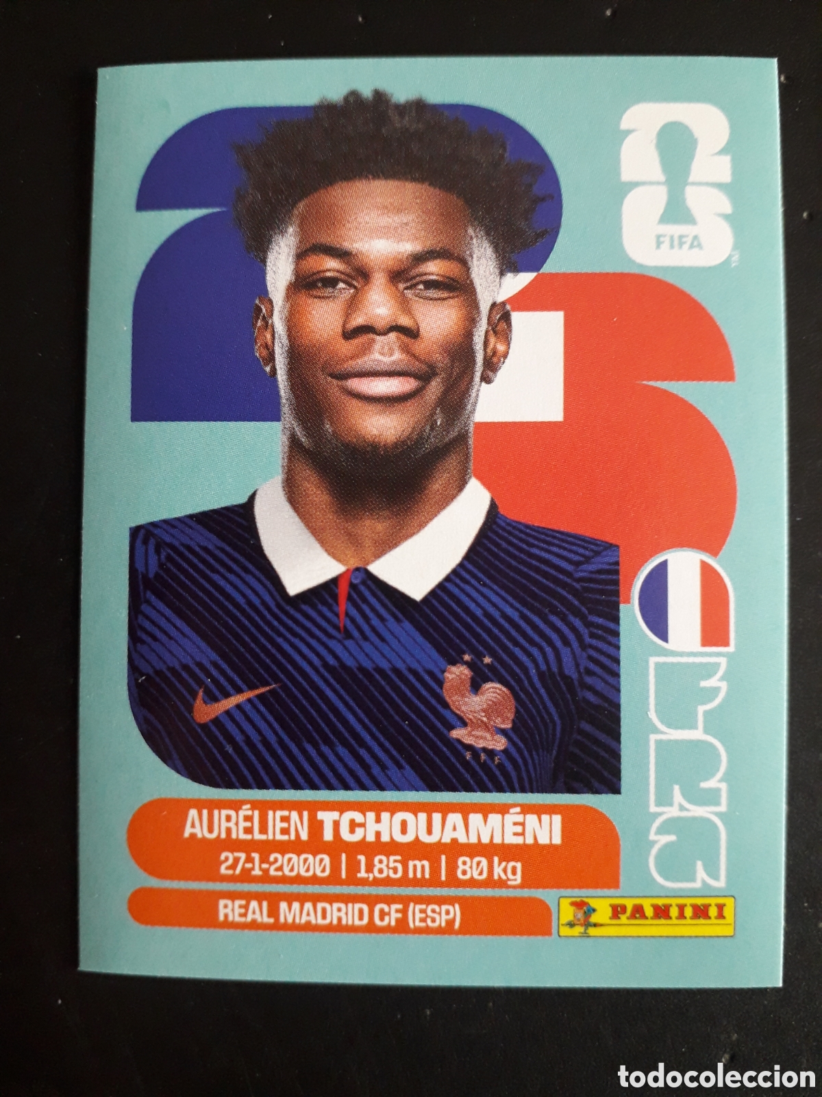 Cromos de F&uacute;tbol: TCHOUAM&Eacute;NI FRANCIA FRA 9 MUNDIAL F&Uacute;TBOL 2026 FIFA WORLD CUP PANINI SIN PEGAR PEDIDO M&Iacute;NIMO 3&euro;