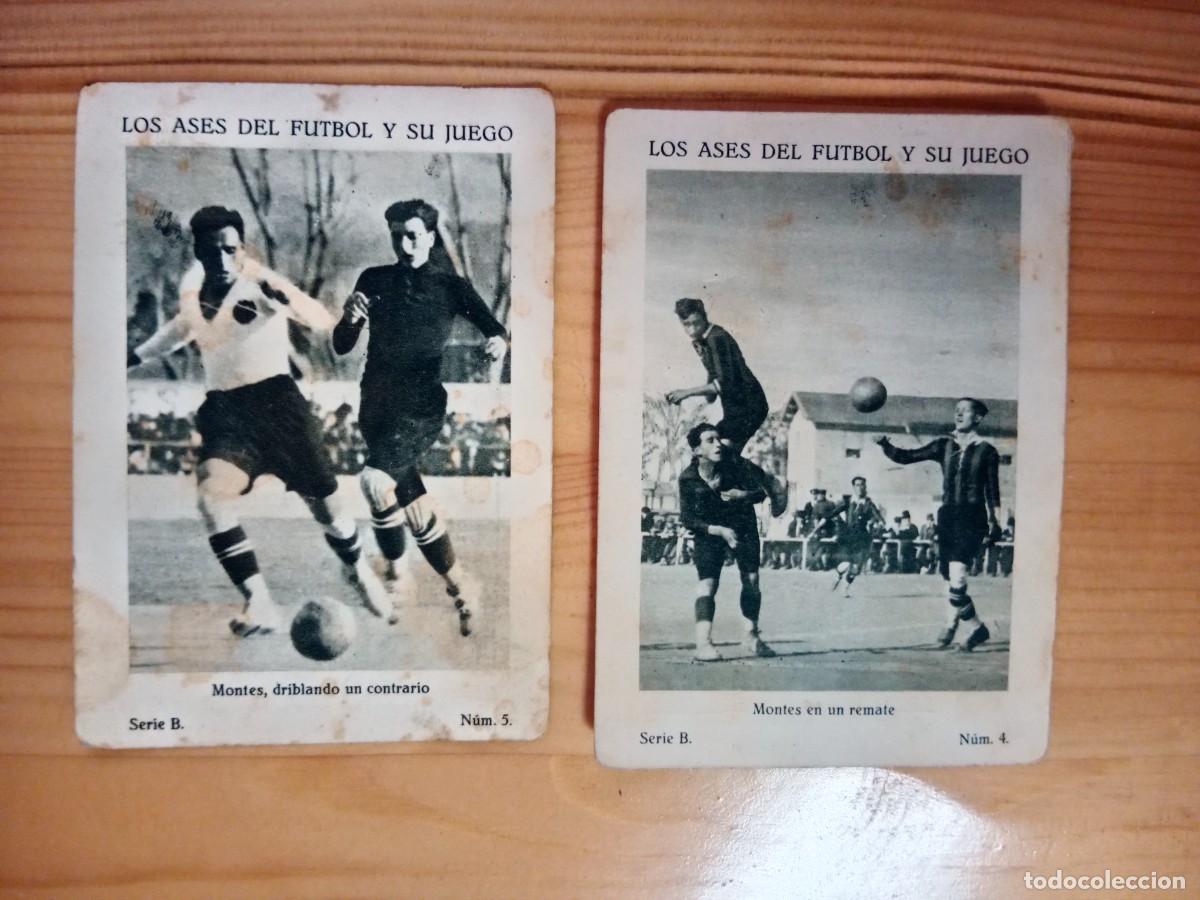 Cromos de F&uacute;tbol: CROMOS CHOCOLATE LA PERLA DE LEVANTE - A&Ntilde;OS 20 - ASES DEL FUTBOL Y SU JUEGO MONTES - VALENCIA CF FC