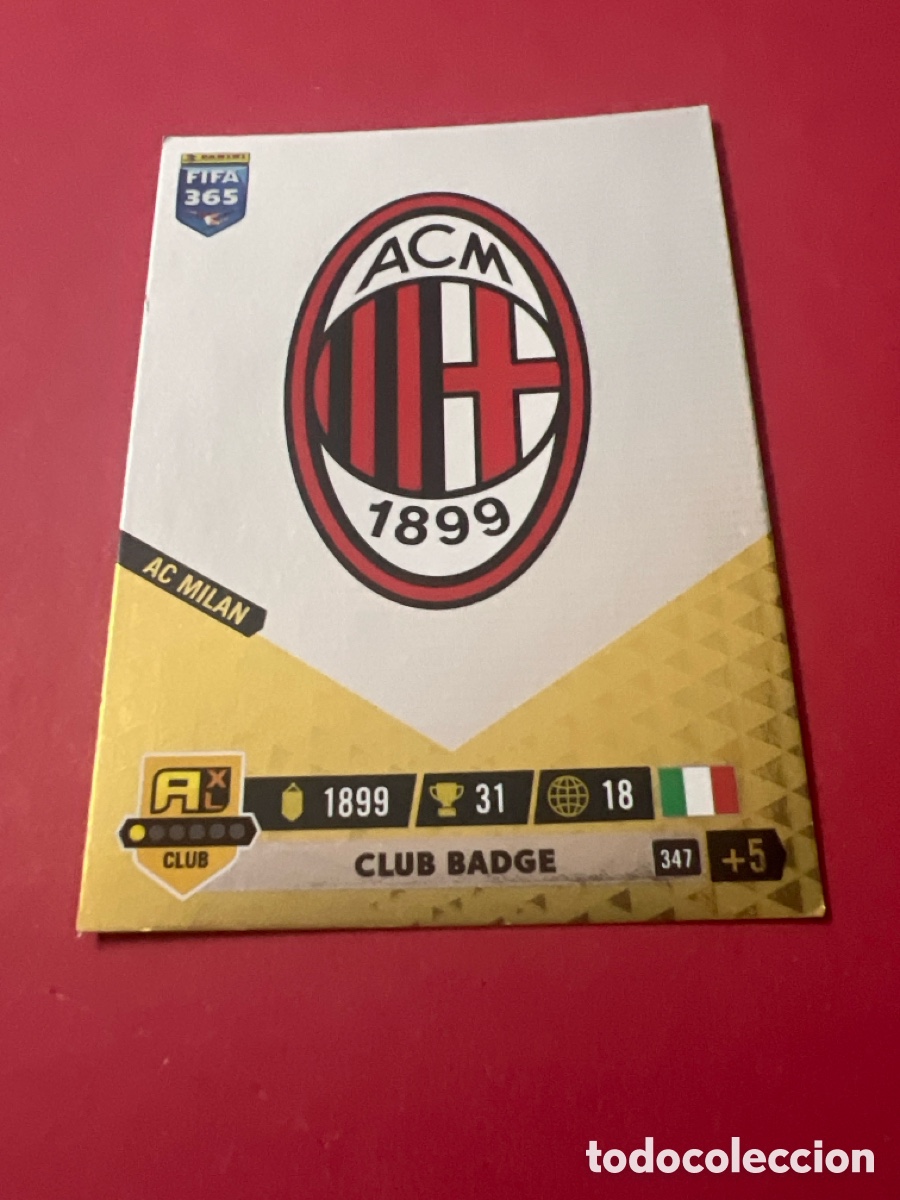 Cromos de F&uacute;tbol: E923. 347 CLUB BADGE AC MILAN PANINI FIFA 365 ADRENALYN XL 2023