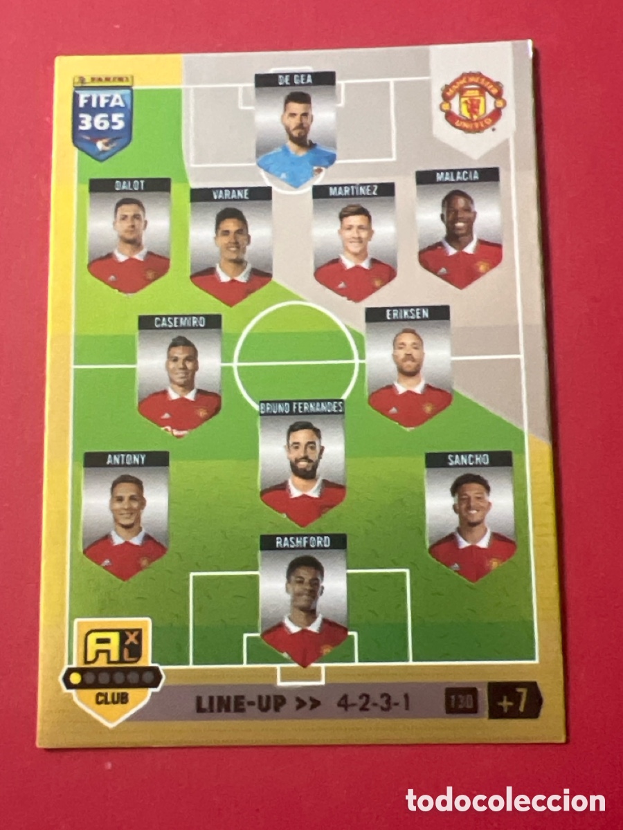Cromos de F&uacute;tbol: E935. 130 LINE-UP MANCHESTER UNITED ADRENALYN FIFA 365 2023