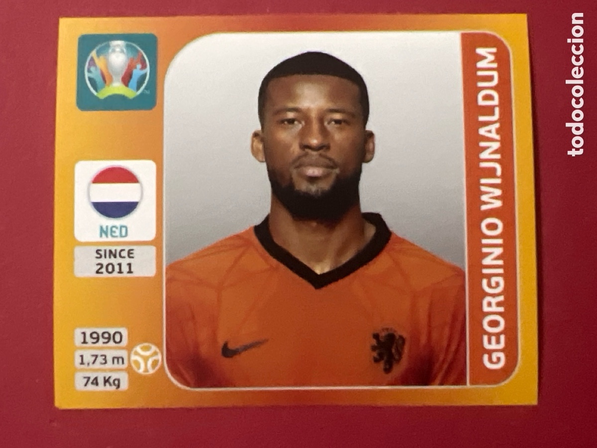 Cromos de Futebol: E988. EURO 2020 EUROCOPA 2021 20 21 CROMO PANINI FUTBOL N 284 NETHERLANDS GEORGINIO WIJNALDUM