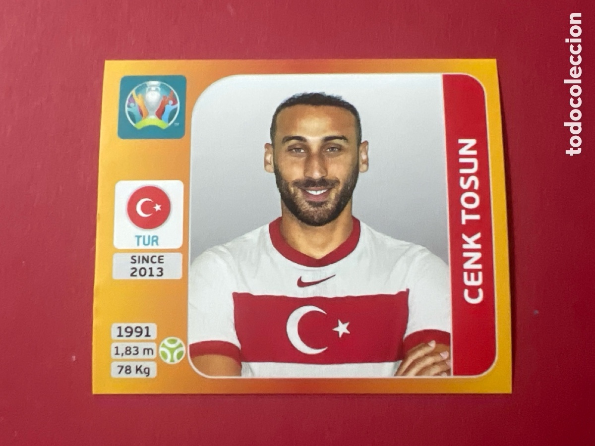 Cromos de F&uacute;tbol: E1007. Cenk Tosun n&deg;83 Tournament Edition Uefa Euro 2020 Turquia