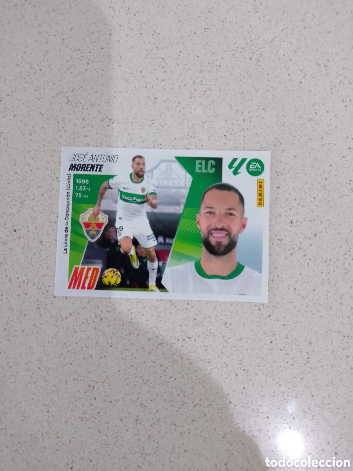 Cromos de F&uacute;tbol: CROMO N&Uacute;MERO 13 MORENTE ELCHE. MERCADO INVIERNO LIGA ESTE 25/26.