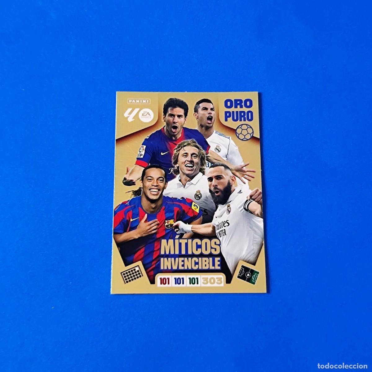 Cromos de F&uacute;tbol: Adrenalyn 2025 2026 / 25 26 M&iacute;ticos Invencible Oro puro Messi Cristiano Ronaldo