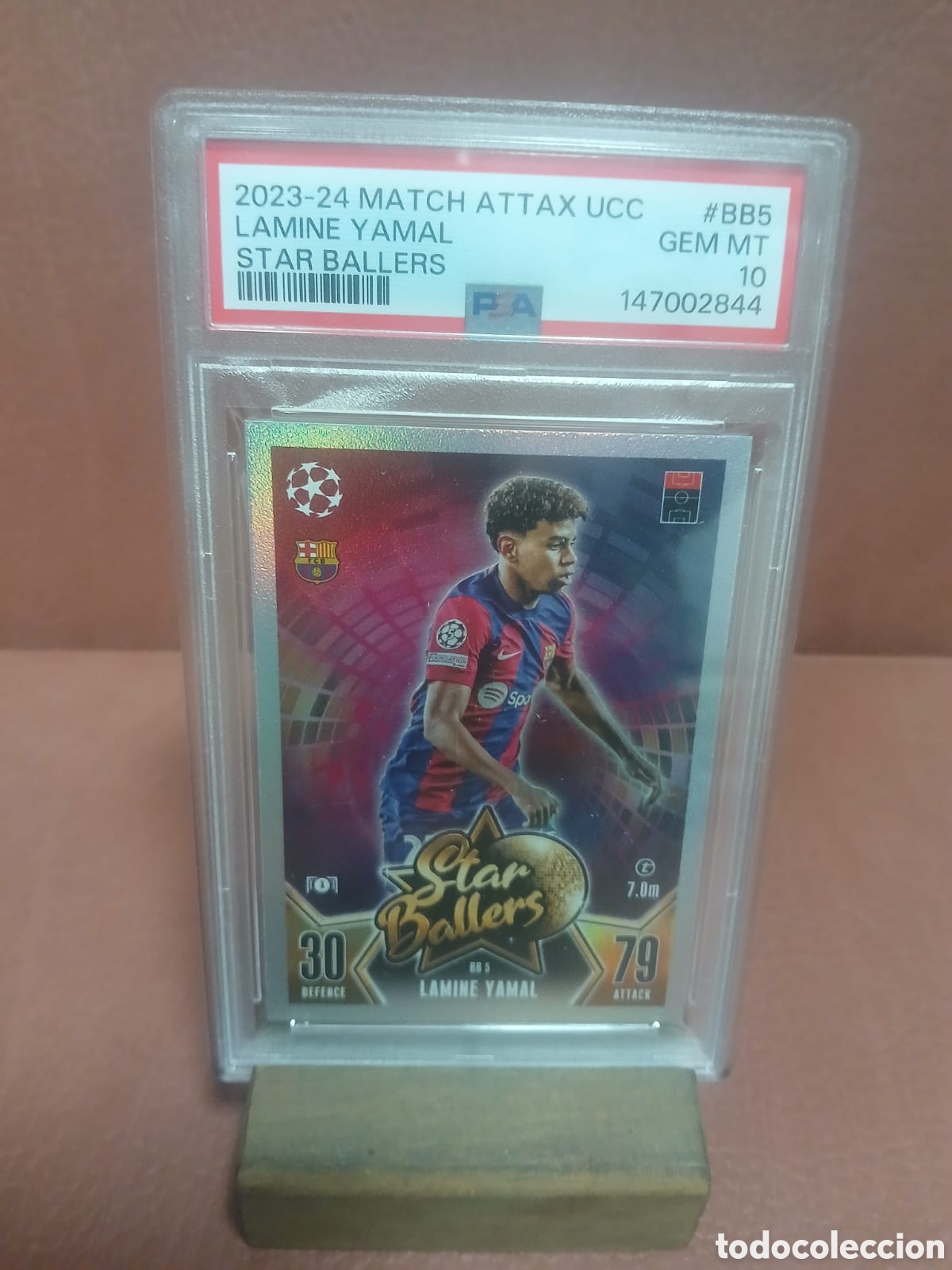 Cartes &agrave; collectionner de Football: LAMINE YAMAL ROOKIE 2023-24 MACHT ATTAX UCK #BB5 STAR BALLERS PSA10