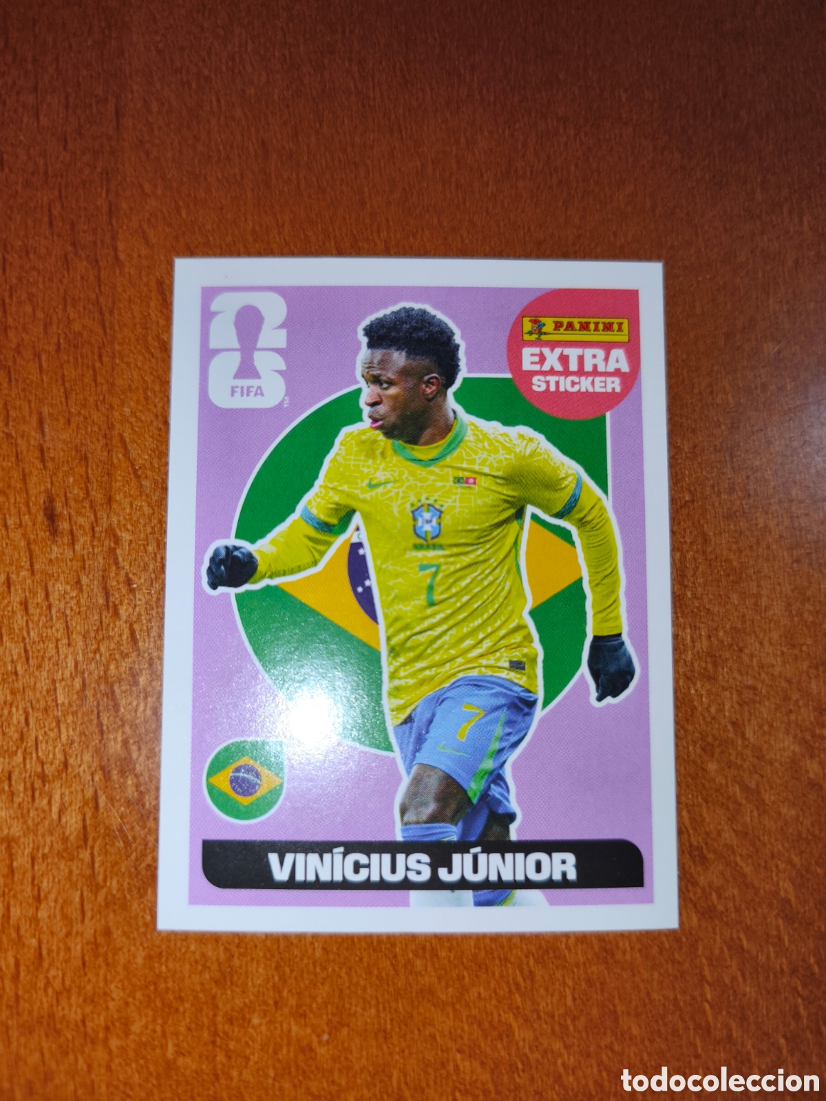 Figurine di Calcio: Vinicius J&uacute;nior EXTRA STICKER BASE Fifa World Cup 2026 Brasil