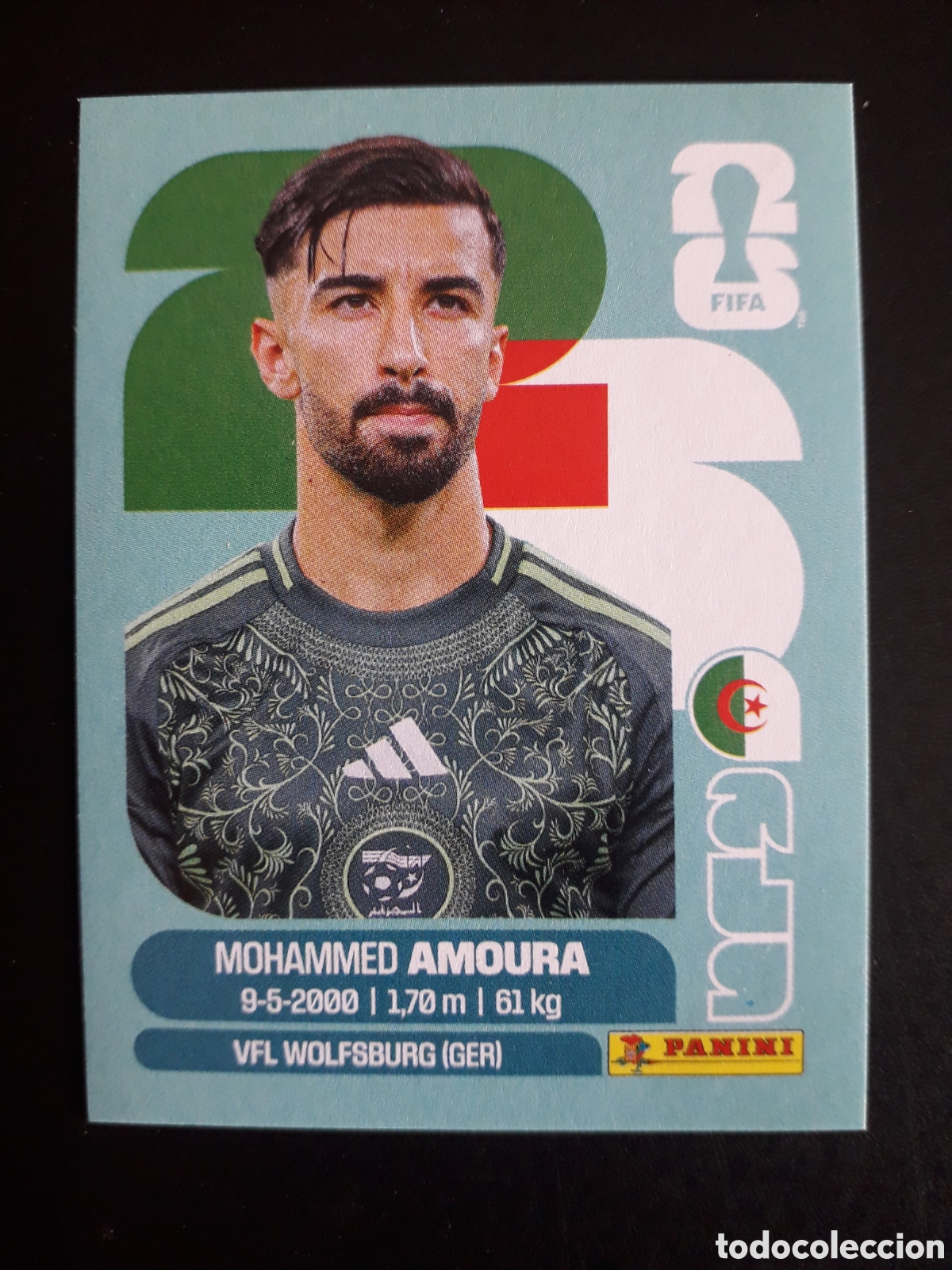 Figurine di Calcio: AMOURA ARGELIA ALG 20 MUNDIAL F&Uacute;TBOL 2026 FIFA WORLD CUP PANINI SIN PEGAR PEDIDO M&Iacute;NIMO 3&euro;