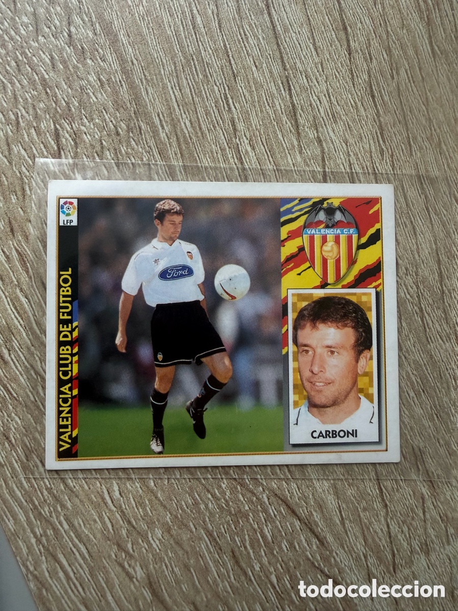 Fu&szlig;ball-Sticker: LIGA 97 98 - Carboni - Valencia Club de F&uacute;tbol - Coloca Dif&iacute;cil - Ediciones Este