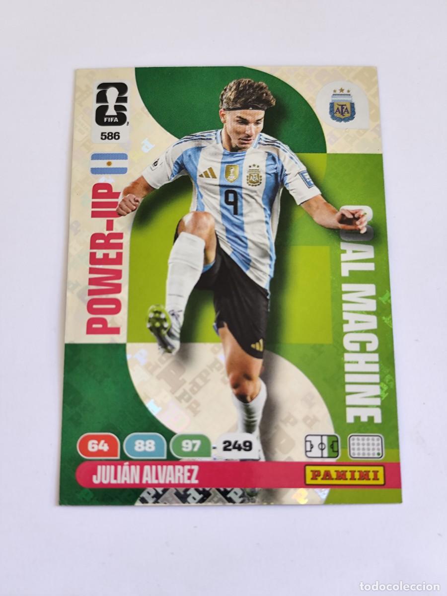 Cromos de F&uacute;tbol: FIFA WORLD CUP 2026 PANINI ADRENALYN XL 586 JULI&Aacute;N &Aacute;LVAREZ - POWER UP GOAL MACHINE ARGENTINA