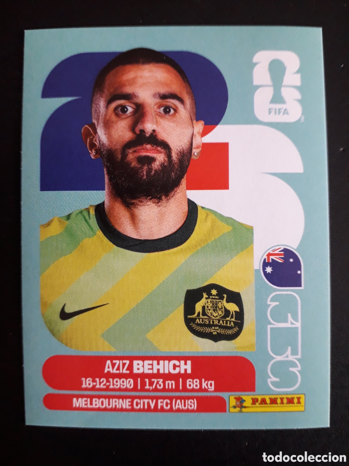 Figurine di Calcio: BEHICH AUSTRALIA AUS 7 MUNDIAL F&Uacute;TBOL 2026 FIFA WORLD CUP PANINI SIN PEGAR PEDIDO M&Iacute;NIMO 3&euro;